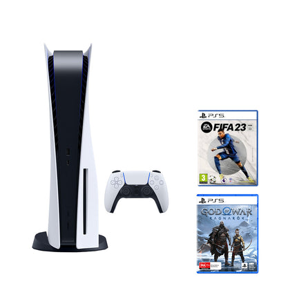 PlayStation 5 C chassis + FIFA 23 PS5 + God of War: Ragnarok VCH PS5