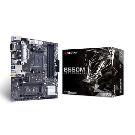 MB BIOSTAR B550MX/E PRO, mATX, Soc AM4, DDR4, M.2, GbE LAN, HDMI, VGA, DVI